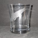 NEW ETCHED SALMON DRINKING ROCKS GLASS TUMBLER