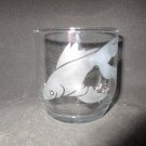 NEW ETCHED GOLDFISH DRINKING GLASS TUMBLER