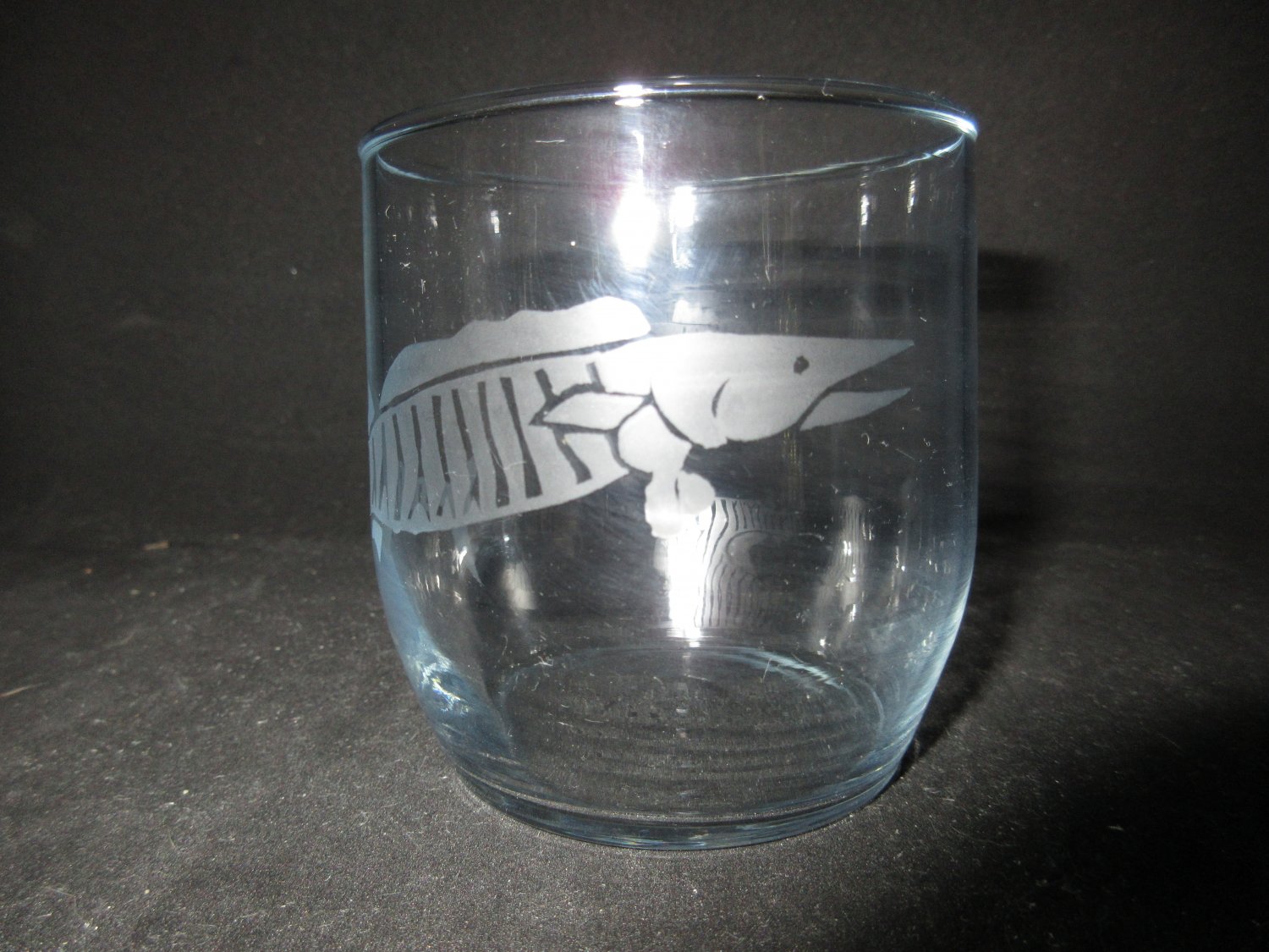NEW ETCHED WAHOO DRINKING GLASS TUMBLER