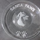 NEW ETCHED GERMAN SHEPHERD GLASS CHRISTMAS SANTA PAWS PLATE