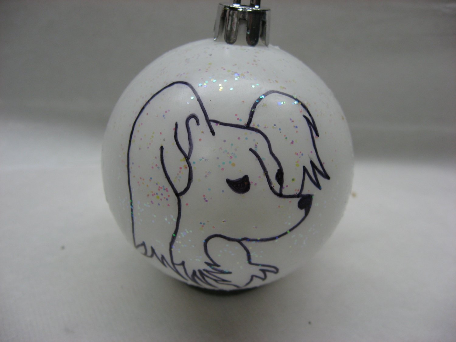 BOGO NEW HANDPAINTED PAPILLON UNBREAKABLE CHRISTMAS BALL ORNAMENT