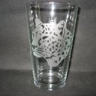 NEW ETCHED LEOPARD 13 OZ DRINKING GLASS TUMBLER
