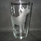 NEW ETCHED BULL TERRIER 13 OZ DRINKING GLASS TUMBLER