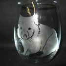 NEW ETCHED WOMBAT 12 OZ STEMLESS WINE GLASS TUMBLER