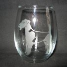 NEW ETCHED AIREDALE TERRIER 12 OZ STEMLESS WINE GLASS TUMBLER