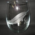 NEW ETCHED NARWHAL WHALE 12 OZ STEMLESS WINE GLASS TUMBLER