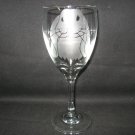 NEW ETCHED LOP-EARED RABBIT STEMMED WINE GLASS