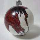 NEW HANDPAINTED CLYDESDALE HORSE UNBREAKABLE CHRISTMAS BALL ORNAMENT