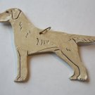 VINTAGE HANDCRAFTED WOOD YELLOW LABRADOR RETRIEVER CHRISTMAS TREE ORNAMENT