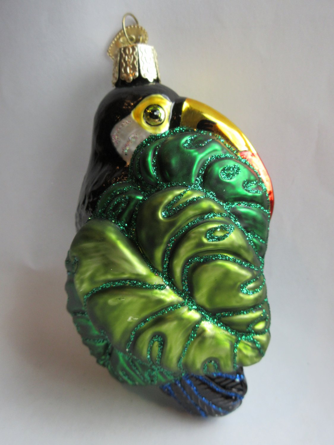 BOGO VINTAGE OLD WORLD GLASS TOUCAN CHRISTMAS TREE ORNAMENT