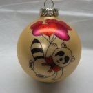 NEW HANDPAINTED LOVE RACCOON HEART BALLOONS CHRISTMAS ORNAMENT BALL DECORATION
