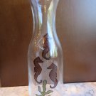 NEW HAND PAINTED SEAHORSE GLASS WINE WATER CARAFE