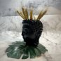 Buddha head flower pot, vase, napkin holder, desk decor, organizer from plastic