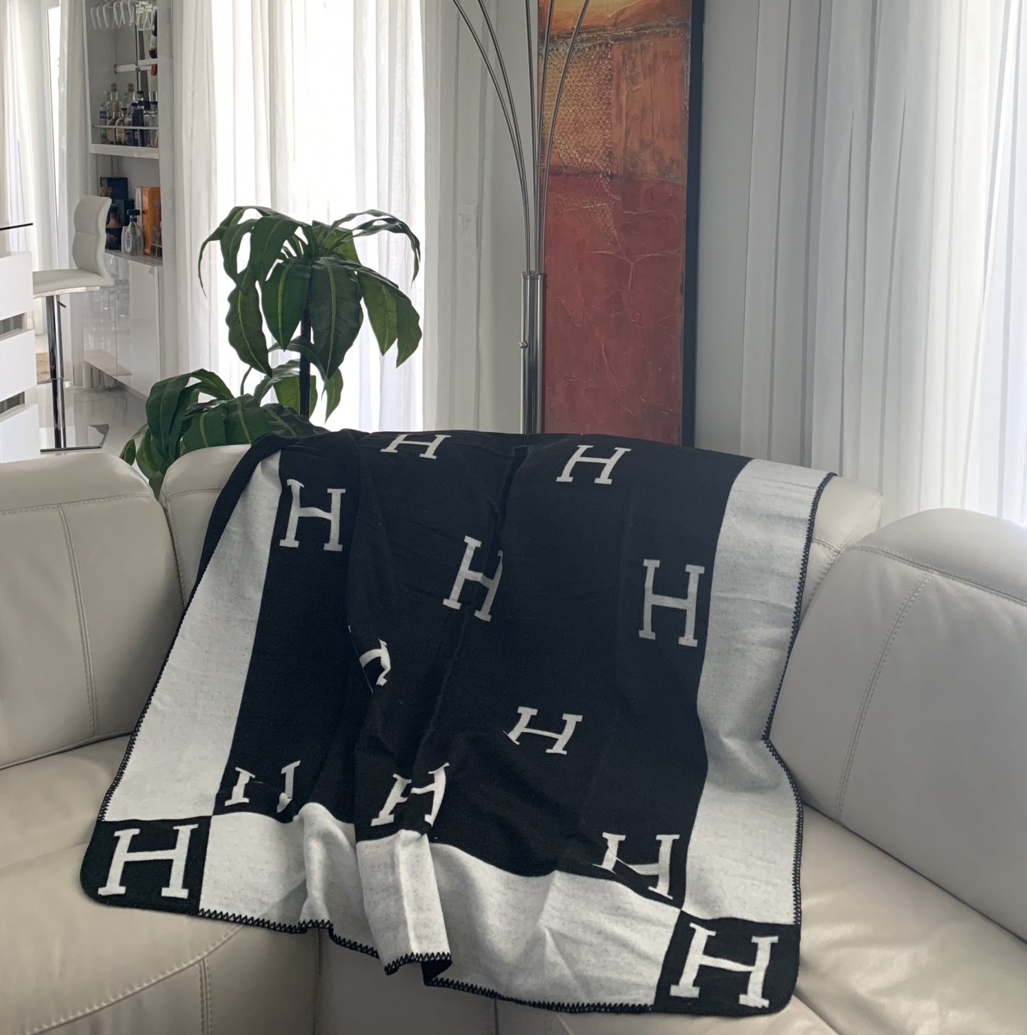 Cashmere Monogram H Home Decor Blankets & Throw Blankets