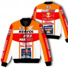 93 Marc Marquez Red Bull Honda Repsol Orange Printful 3D Bomber Jacket