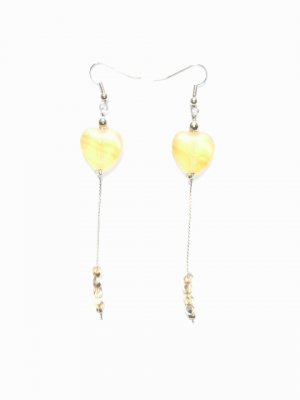 Yellow Heart Earrings