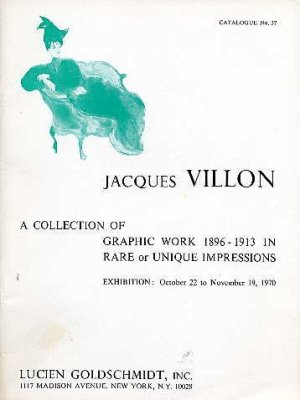 Jacques Villon Graphic ART Prints Watercolor Paintings ETCHING Catalog