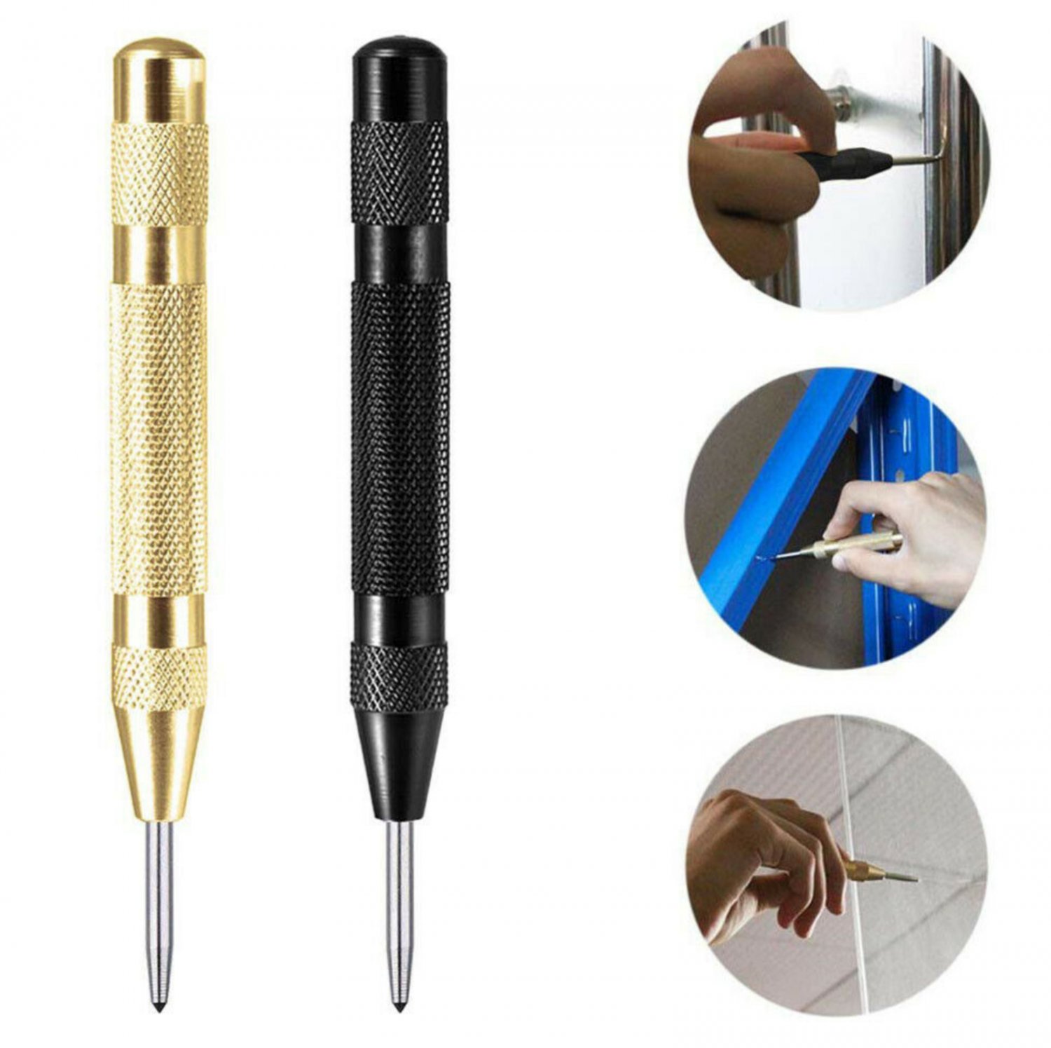 Automatic Center Punch Strikes Surface Hammer Spring Loaded Window Breaker