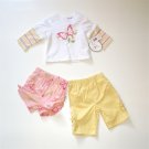 Infant Baby Girl 12 m 3 pc outfit pants shirt Vitamins NEW