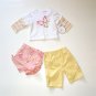 Infant Baby Girl 12 m 3 pc outfit pants shirt Vitamins NEW