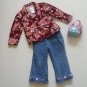 Girl Toddler 3 Jacket Jeans Dog Purse Outfit EUC