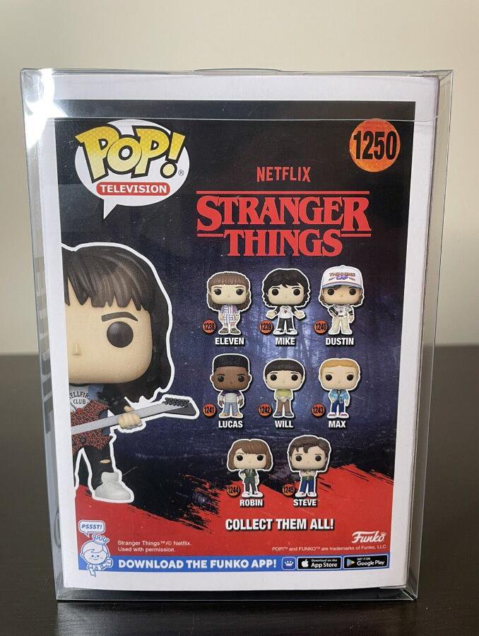 Funko Pop! Stranger Things Eddie With Guitar #1250 Vaulted Retired Rare ...