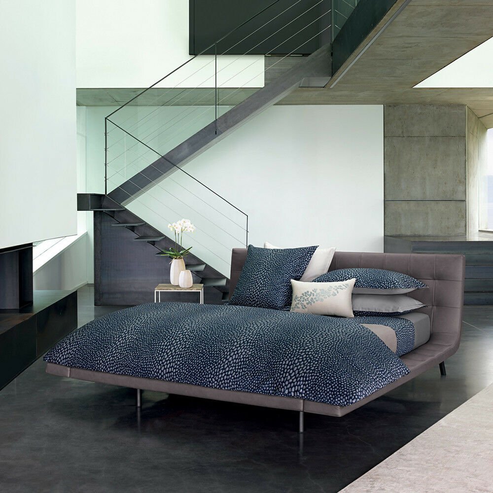 $500 BOSS Hugo Boss HOME Bedding OCELOT Duvet Cover Cotton Navy ( KING )