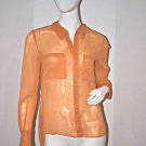 W118 by Walter Baker PHOENIX Orange BLOUSE Top BLOUSE Sheer MESH 2-Pocket S $118