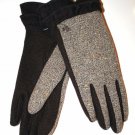 LAUREN by Ralph Lauren BROWN Wool Blend RUFFLED Trim GLOVES S - Free Shipping
