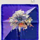 BUGATCHI Handkerchief Pocket Square Pochette Orchid Floral Silk