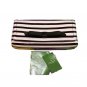 $228 KATE SPADE Clutch Bag CHELSEA PARK Patent Stripe KEIRA Wallet BLACK/CREAM