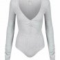 FREE PEOPLE OB878253 Anthropologie Cozy Me Up Bodysuit Grey ( M )