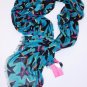 BETSEY JOHNSON Black Green STARS Print FRINGED Trim VISCOSE Fashion SCARF