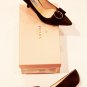 PRADA 1I520E Camoscio POINTED TOE Brown HEELS Shoes PUMPS Round BUCKLE 39 1/2