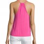 $105 HAUTE HIPPIE Cowl-Neck Racerback Draped TANK TOP Fuchsia MODAL Small