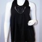 GREYLIN Evening TOP Embellished BLACK Floral Neckline PRINT Halter Style M