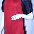 JUICY COUTURE Red Siam TOP Short Sleeve BACK Sheer BOW keyhole SILK Blend M $100 JUICY COUTURE Red Siam TOP Short Sleeve BACK Sheer BOW keyhole SILK Blend M $100