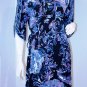 TAHARI Jersey 3/4 SLEEVE Tie Waist CAROLINE Dress BLUE Black STRETCH M $228