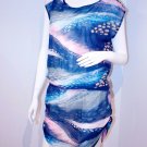 JORDAN TAYLOR Swim COVER Dress TOP Elastic Waist BLUE Prints BEACHWEAR S JORDAN TAYLOR Swim COVER Dress TOP Elastic Waist BLUE Prints BEACHWEAR S