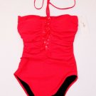 GOTTEX Flame Red SWIMWEAR Bathing Suit EMBELLISHED Sequin Petals $140 Free Ship