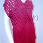 POLECI Asymmetric LAZER CUT Draped TOP Shirt VISCOSE Burgundy XS Free Shipping