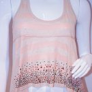 HEARTLOOM Racerback CROPPED Star Studded Tank TOP Shirt XS 100% Cotton STRIPED HEARTLOOM Racerback CROPPED Star Studded Tank TOP Shirt XS 100% Cotton STRIPED