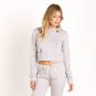 $145 ALL THINGS FABULOUS Cropped Pullover ULTRASOFT Sweatshirt Grey ( M )