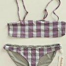 FRANKIES Joy Tartan Bandeau Bikini Set Swimwear ( L )