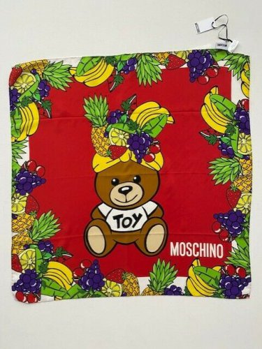 Moschino Scarf All-Over Moschino Teddy Bear - Large Square Silk Foulard