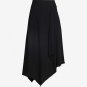 MAJE Jiller Asymmetric Crepe Midi Skirt Black ( 36 )
