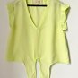 Cloth & Stone Anthropologie Coralie Tie-Front V-Neck Blouse Light Green ( M )