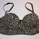 MIYU Short BUSTIER Bra PUSH-UP Animal Print LEOPARD 36C Free Shipping