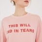 ZOE KARSSEN PS181105 This Will End In Tears Sweatshirt Silver Pink ( XS )