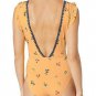 Anne Cole Studio Flounce V-Neck Floral Swimsuit Yellow ( 8 )